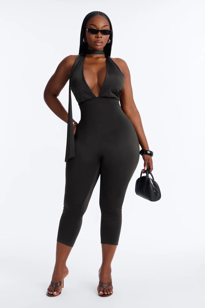 Arlene Capri Jumpsuit - Black