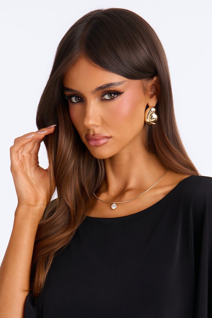 Lumi Rhinestone Necklace - Gold