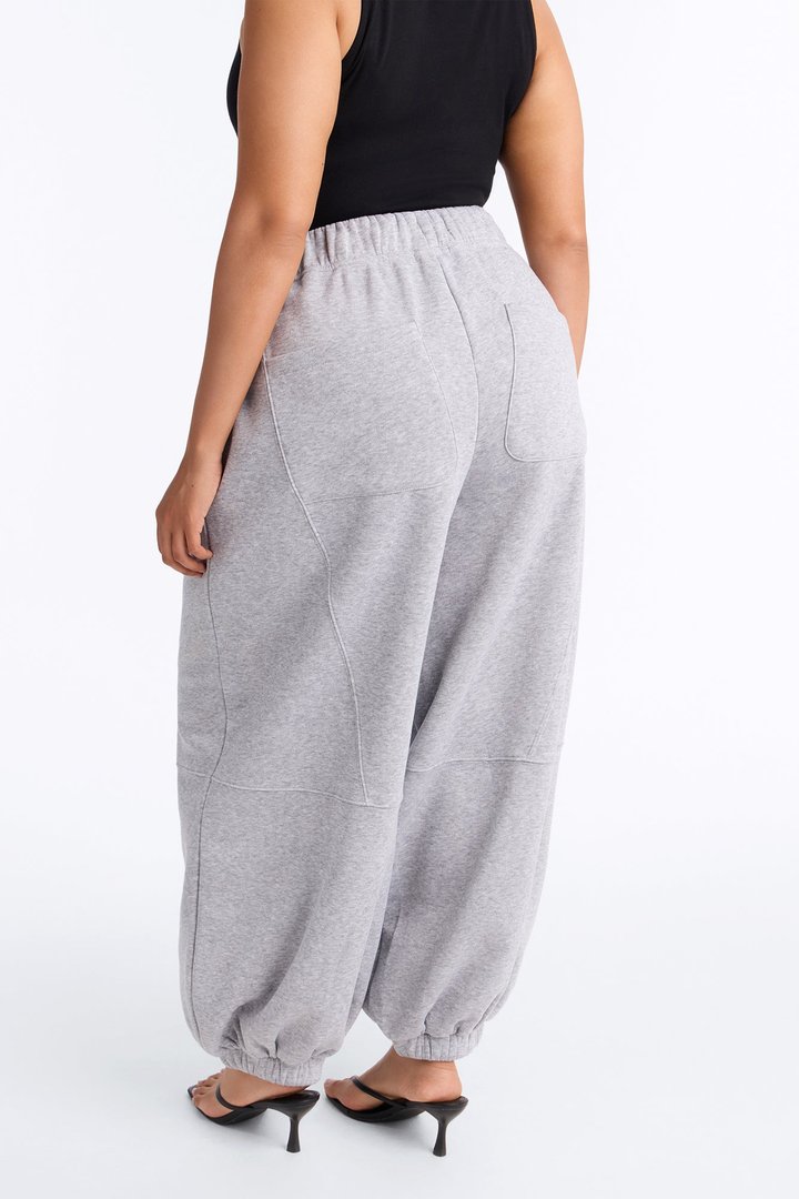 Sabrina Fleece Barrel Sweatpants - Heather Grey