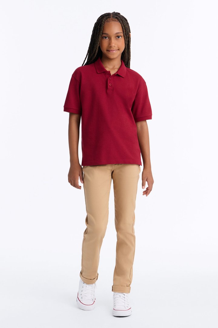 Mini Uniform Pique Polo - Red