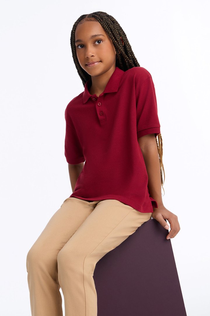 Mini Uniform Pique Polo - Red
