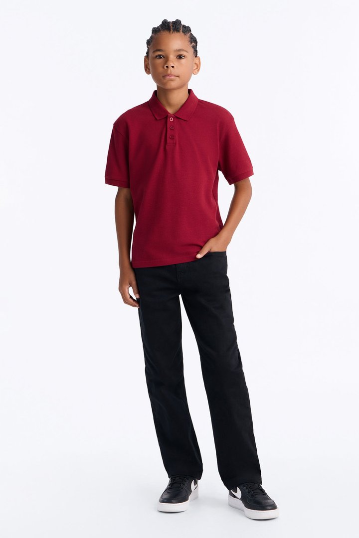 Mini Uniform Pique Polo - Red