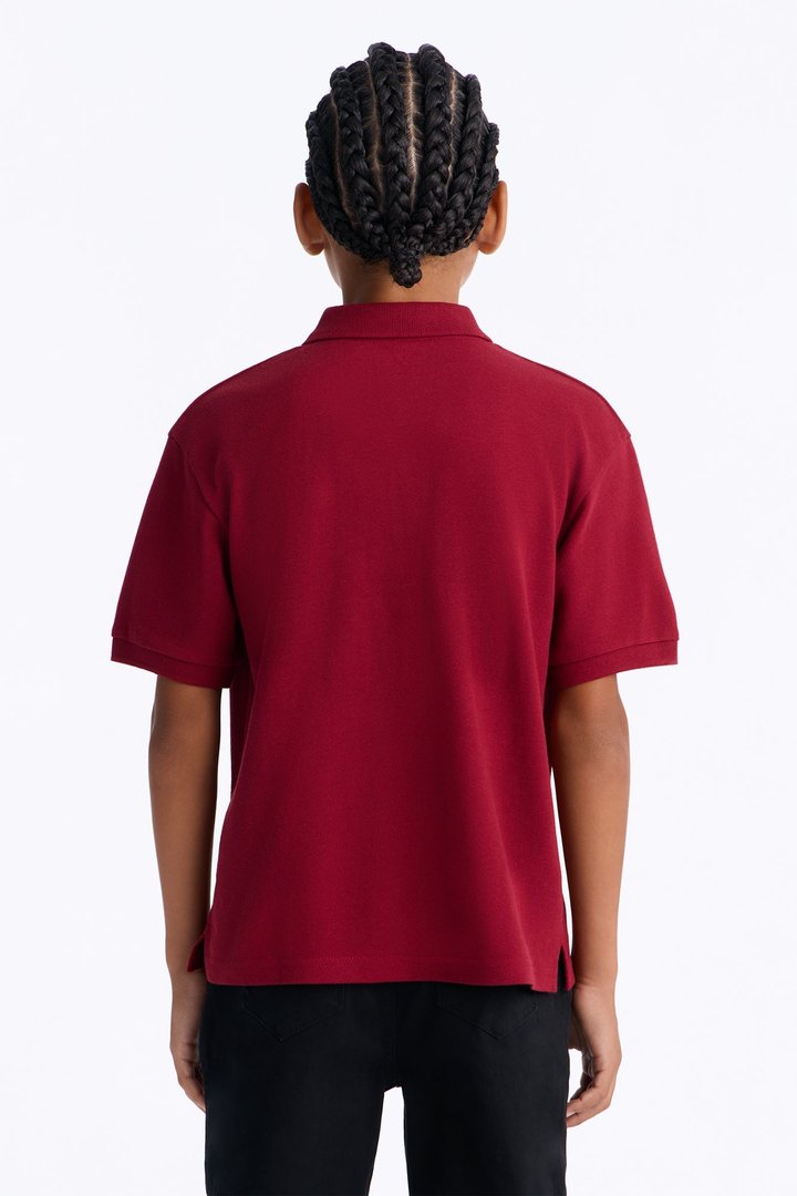Mini Uniform Pique Polo - Red