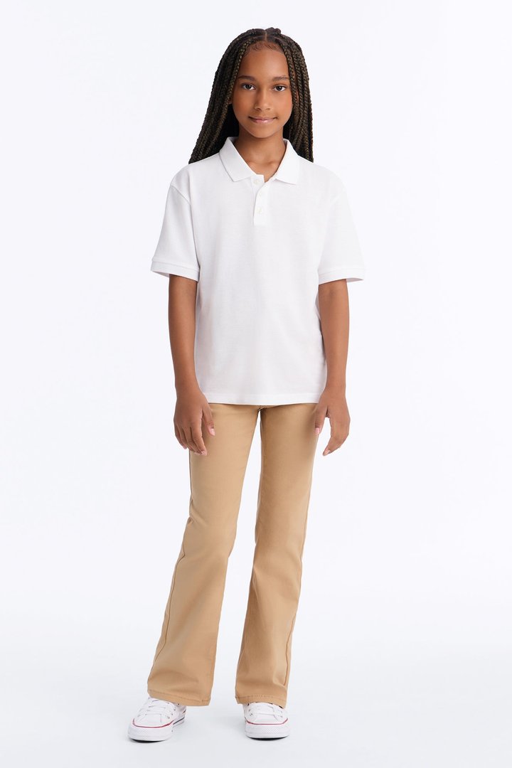 Mini Uniform Pique Polo - White