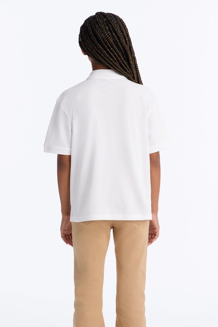 Mini Uniform Pique Polo - White