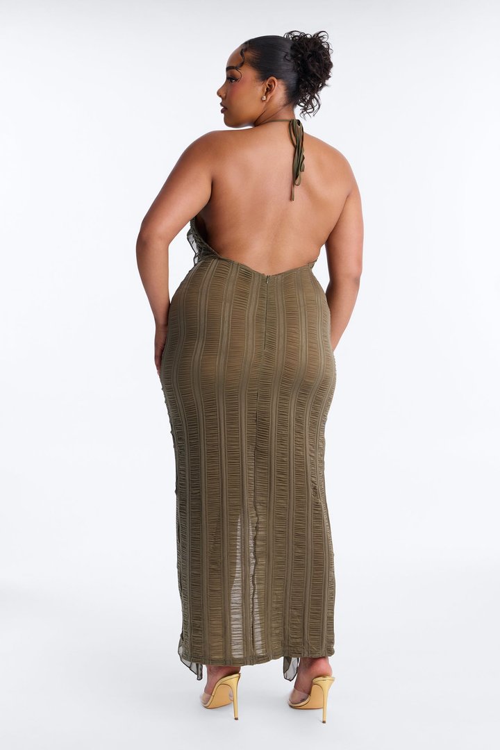 Devine Ruffle Maxi Dress - Olive