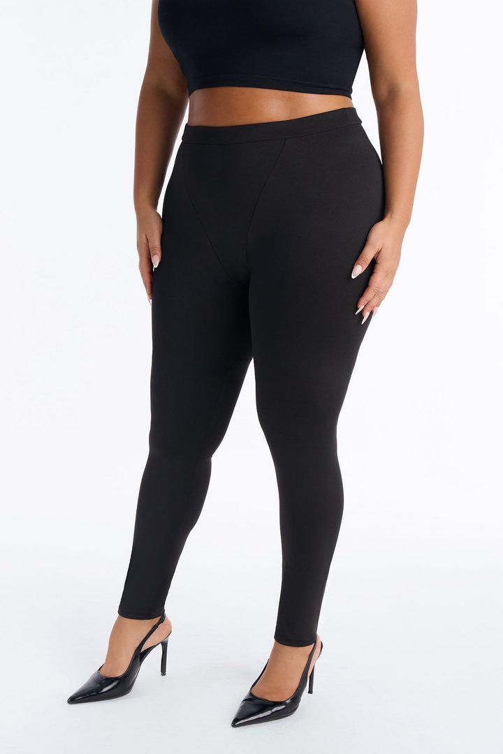Stop and Stare V Contour Tricot Leggings - Black