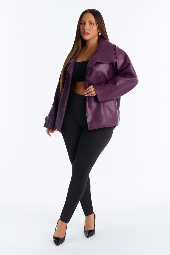 Stop and Stare V Contour Tricot Leggings - Black