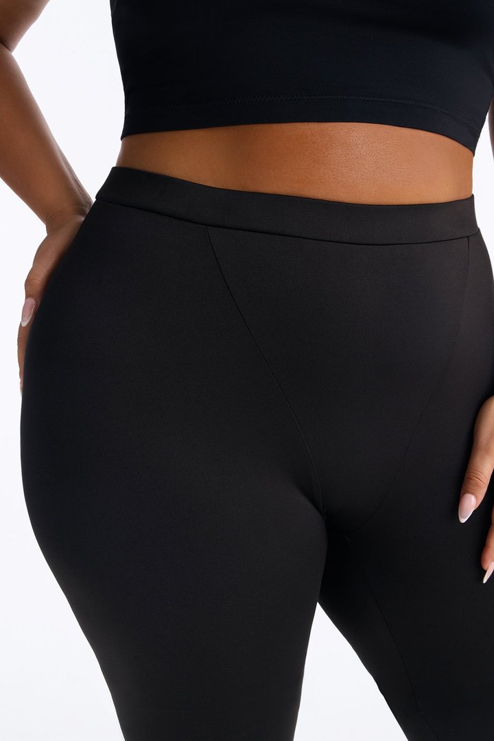 Stop and Stare V Contour Tricot Leggings - Black