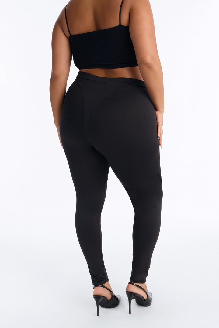 Stop and Stare V Contour Tricot Leggings - Black