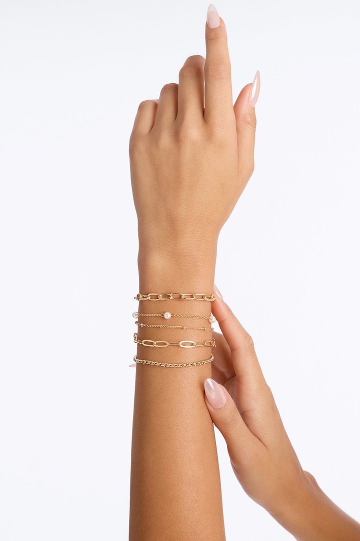 Brunch And Bubbly 5 Piece Bracelet Set - Gold