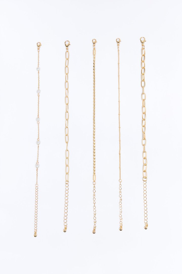 Brunch And Bubbly 5 Piece Bracelet Set - Gold