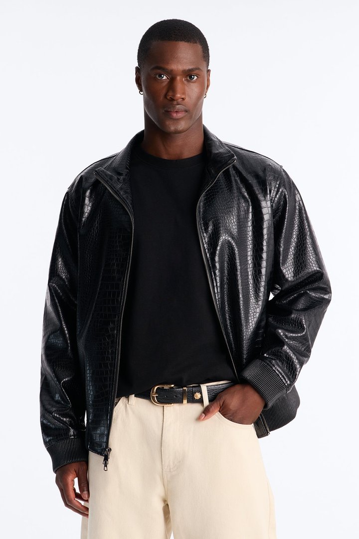 Starbound Faux Leather Belt - Gold/Black