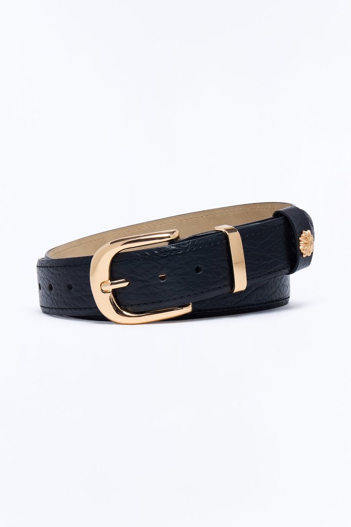 Starbound Faux Leather Belt - Gold/Black