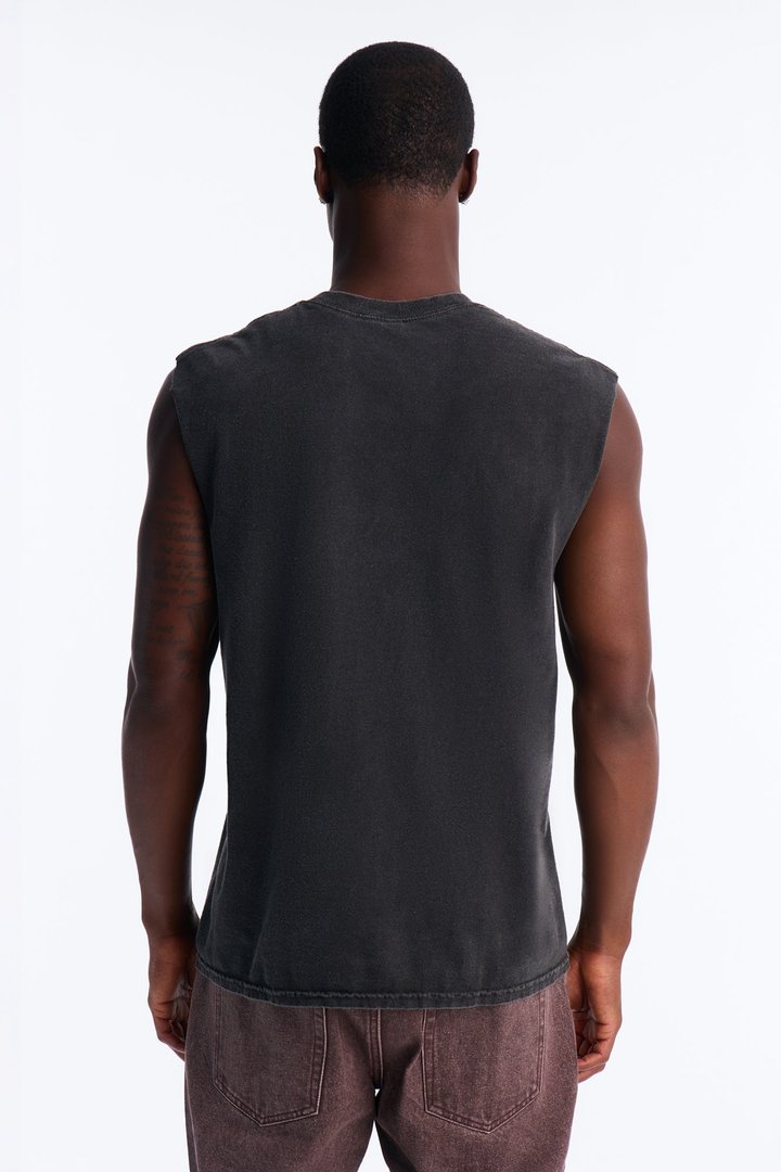 ACDC Vintage Oversized Muscle Tee - Black