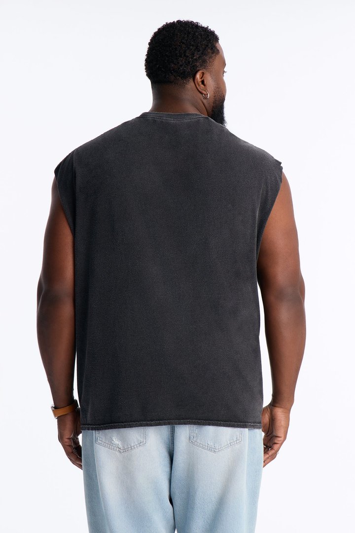 ACDC Vintage Oversized Muscle Tee - Black