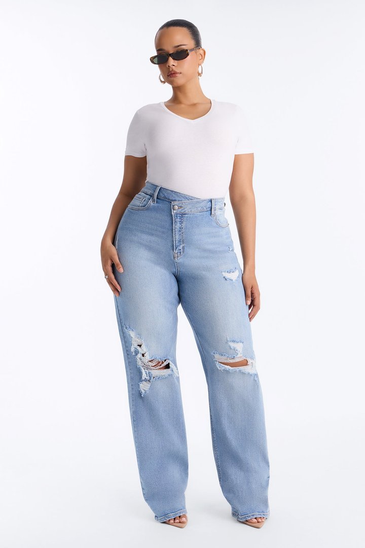 Tall Iconic Crossover Straight Leg Jeans - Light Wash