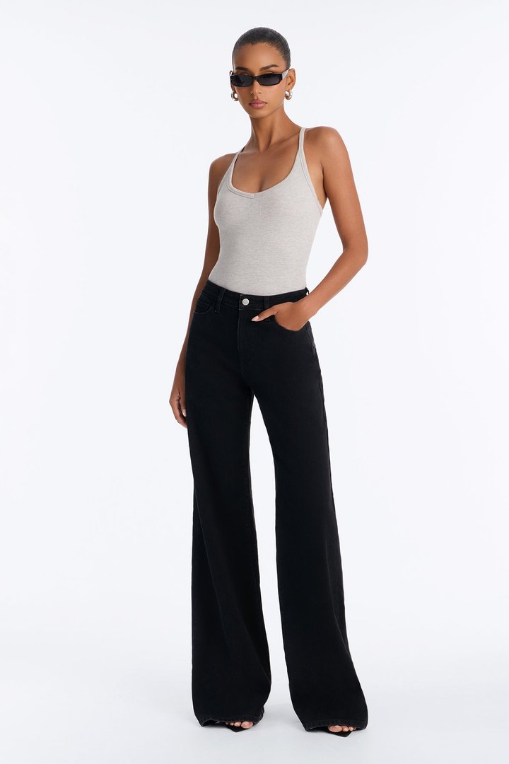 Tall Chasing Thrills Stretch Wide Leg Jeans - Black Wash