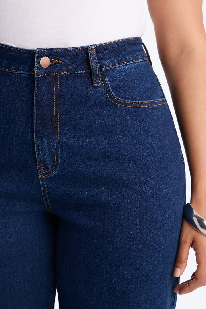 Tall Chasing Thrills Stretch Wide Leg Jeans - Dark Wash