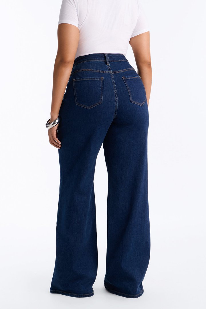 Tall Chasing Thrills Stretch Wide Leg Jeans - Dark Wash