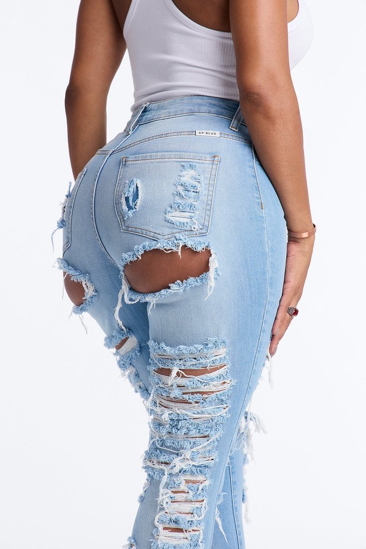 Always Playin' Games Destroyed Skinny Jeans - Light Wash