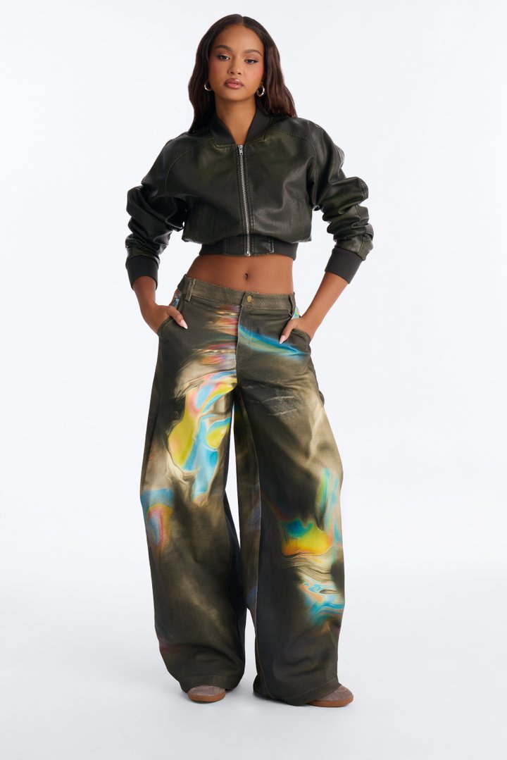 Can't Handle Me Mid Rise Utility Pant - Olive/combo