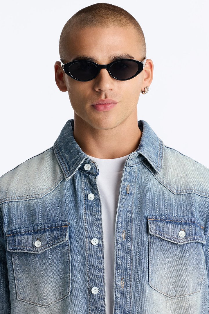 Sightseeing Angels Circular Frame Sunglasses - Black/Black