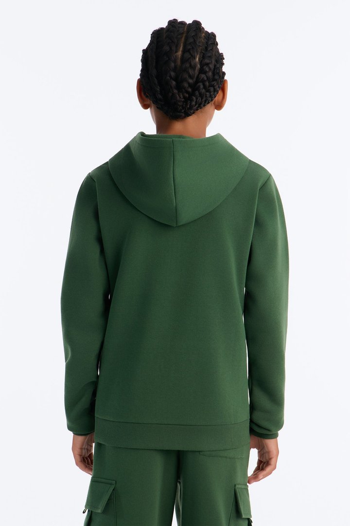 Mini Confidence Is Key Fleece Zip Hoodie - Olive