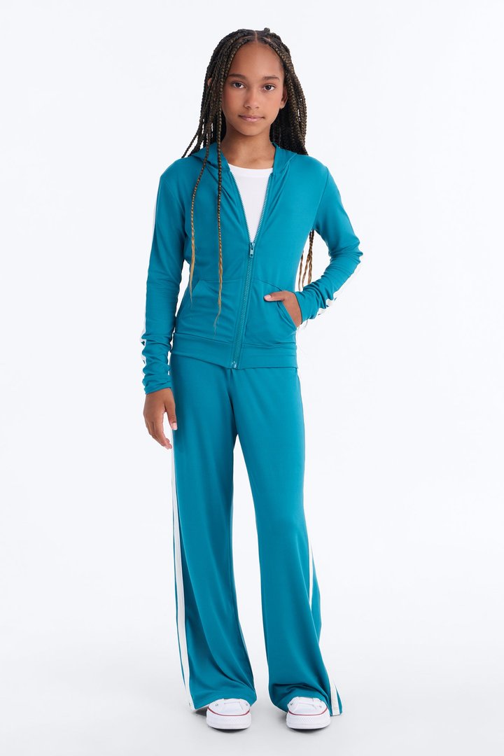 Mini Tennis Courts Wide Leg Pant Set - Teal