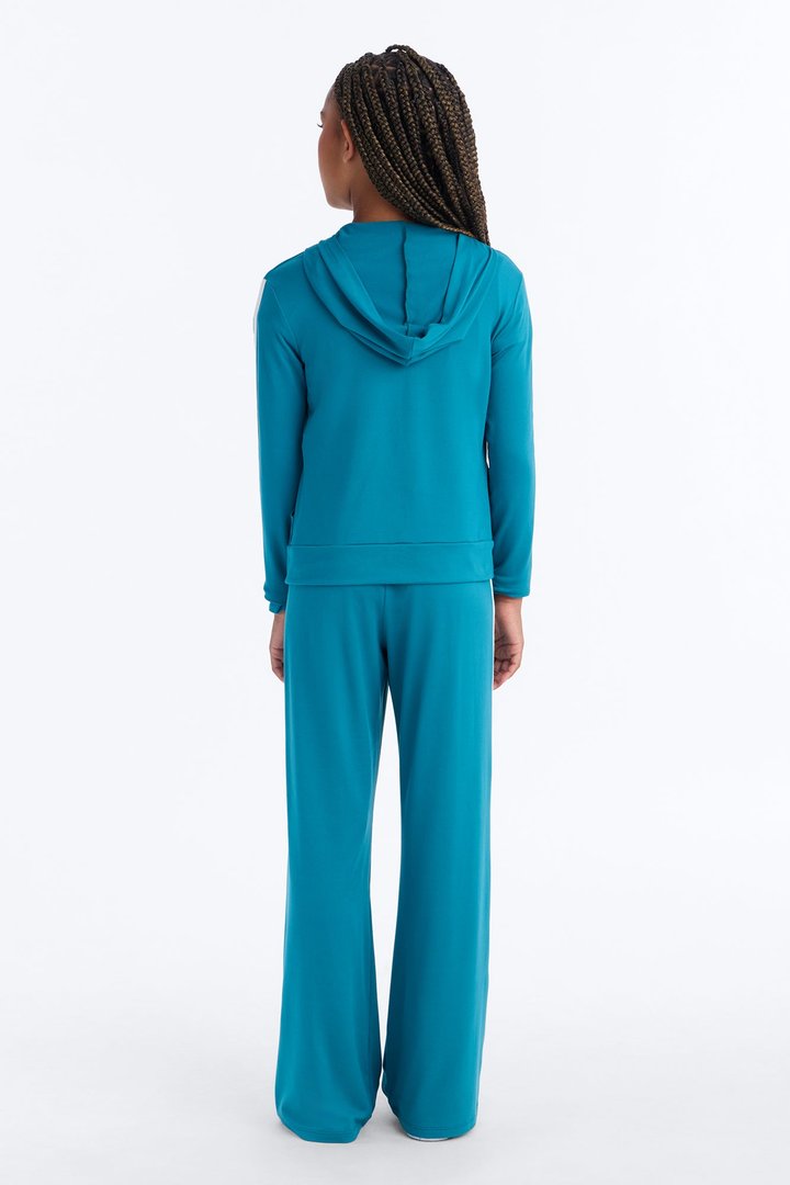 Mini Tennis Courts Wide Leg Pant Set - Teal