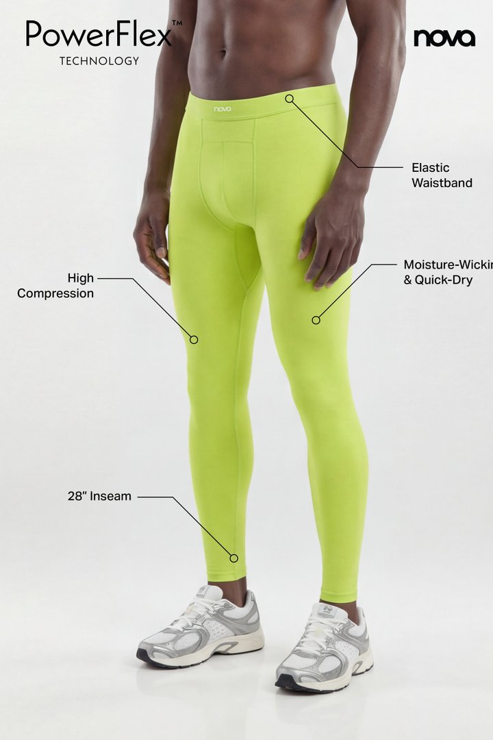 PowerFlex™ Compression 28″ Active Tights - Neon Yellow