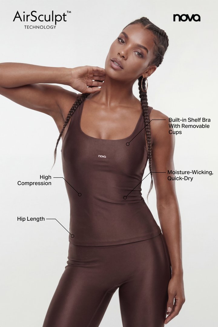 AirSculpt™ Sports Tank Top - Brown