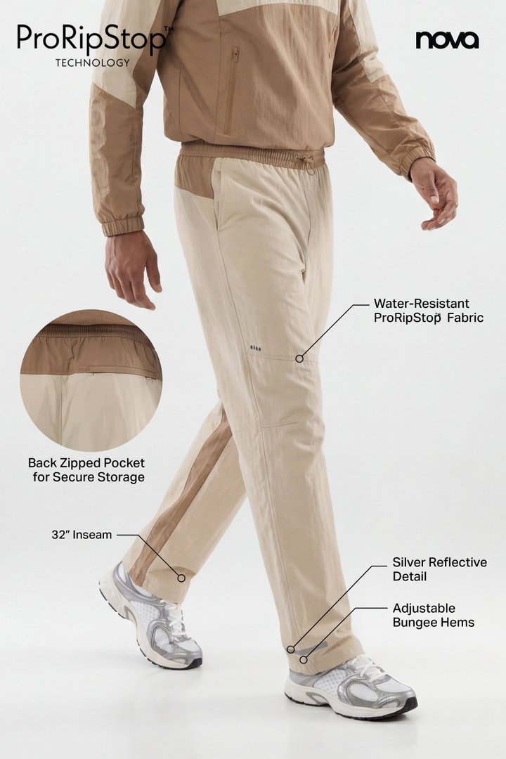 ProRipStop 32″ Track Pant - Taupe/combo