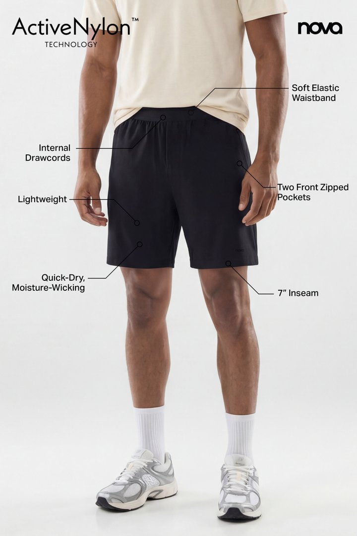 ActiveNylon™ 7″ Pocket Shorts - Black