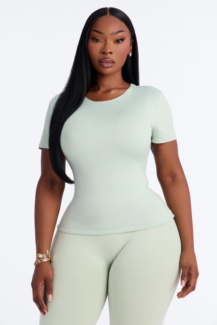 Contour Double Lined Short Sleeve Baby Tee - Mint