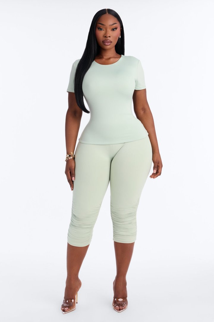 Contour Double Lined Short Sleeve Baby Tee - Mint