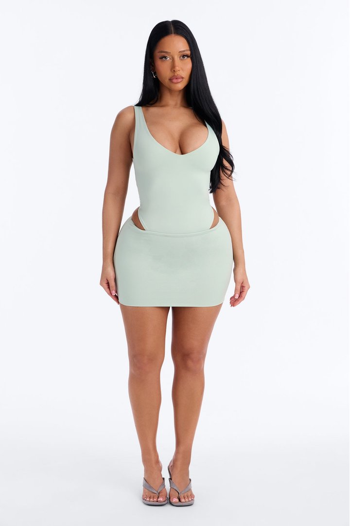 Contour Double Lined V-Neck Bodysuit - Mint