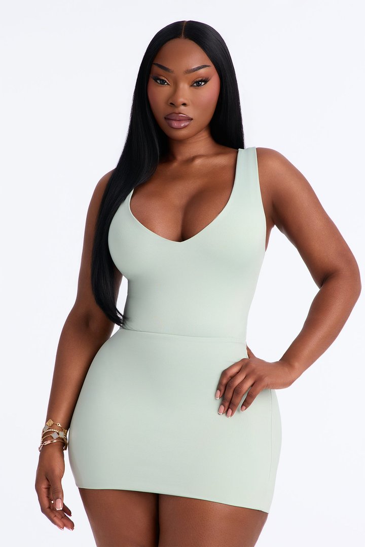 Contour Double Lined V-Neck Bodysuit - Mint