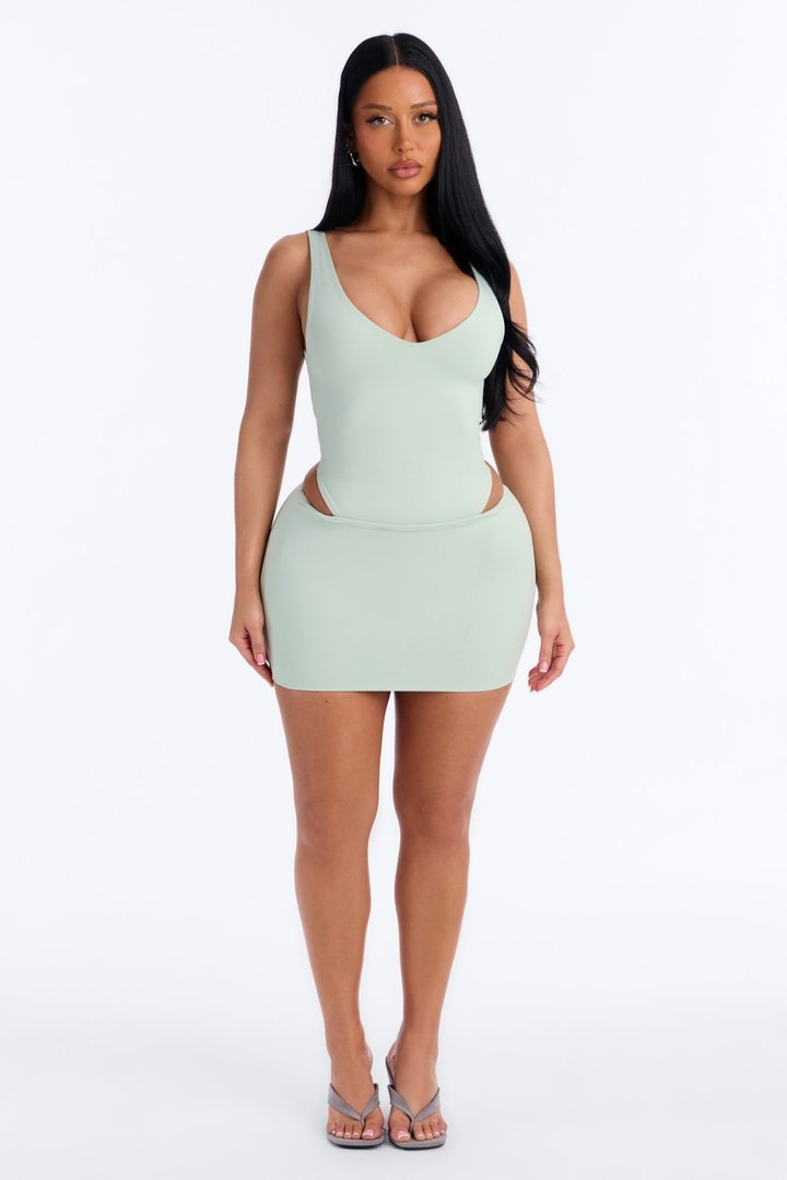 Contour Double Lined Mini Skirt - Mint