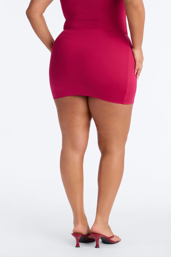 Contour Double Lined Mini Skirt - Raspberry