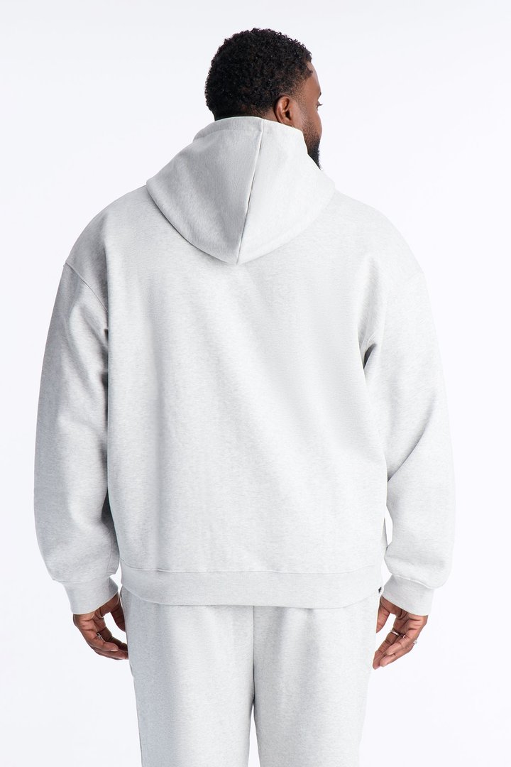 Logan Full Zip Hoodie Fleece Sweatshirt - Heather Grey