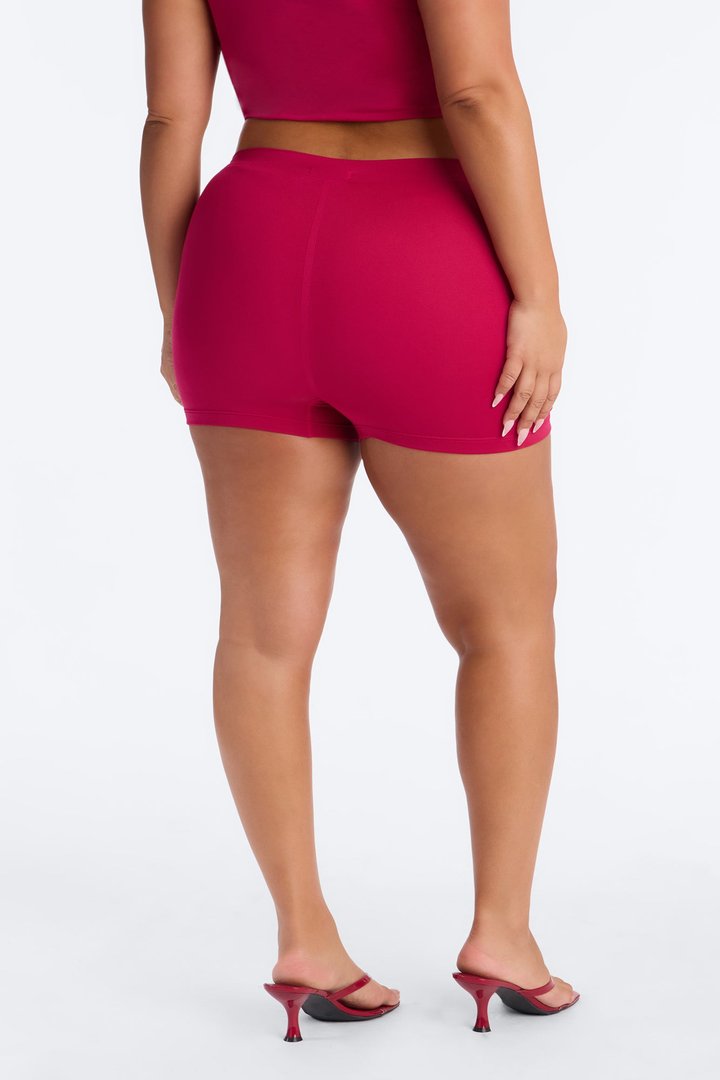 Seamless Smooth Double Lined Micro Hot Short - Raspberry
