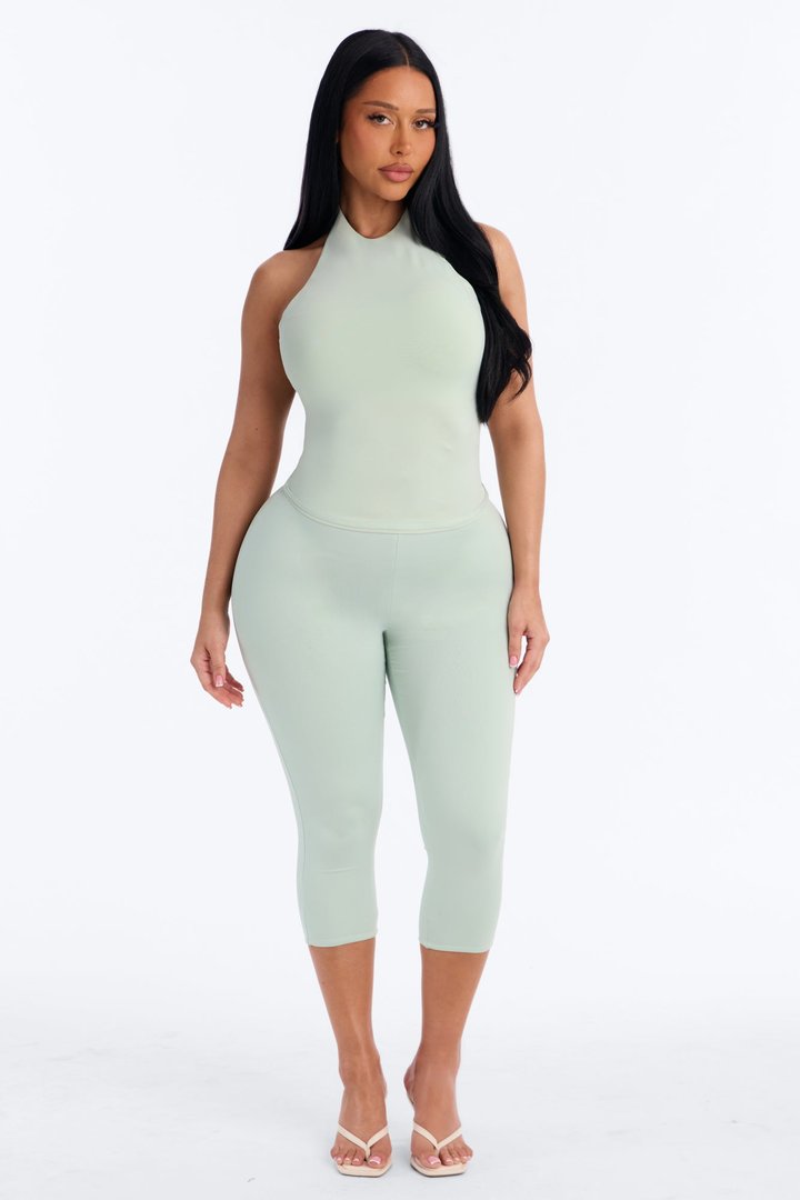 Contour Double Lined Capri Pant - Mint
