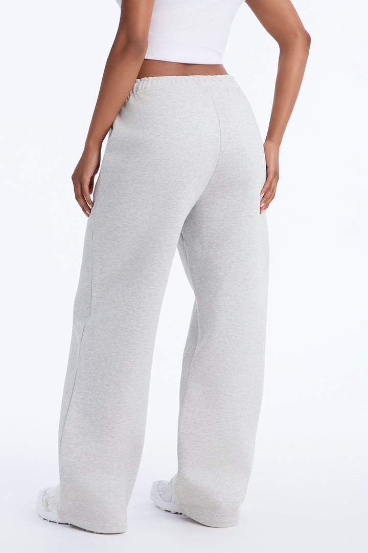 Libby Fleece Straight Leg Sweatpant - Heather Grey