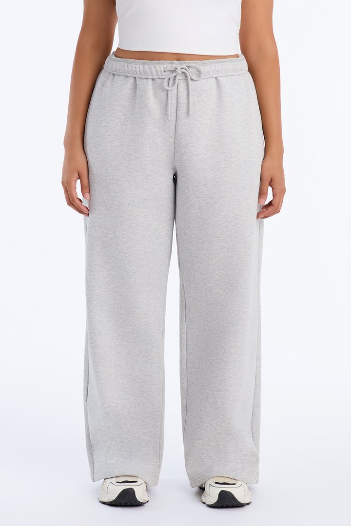Libby Fleece Straight Leg Sweatpant - Heather Grey