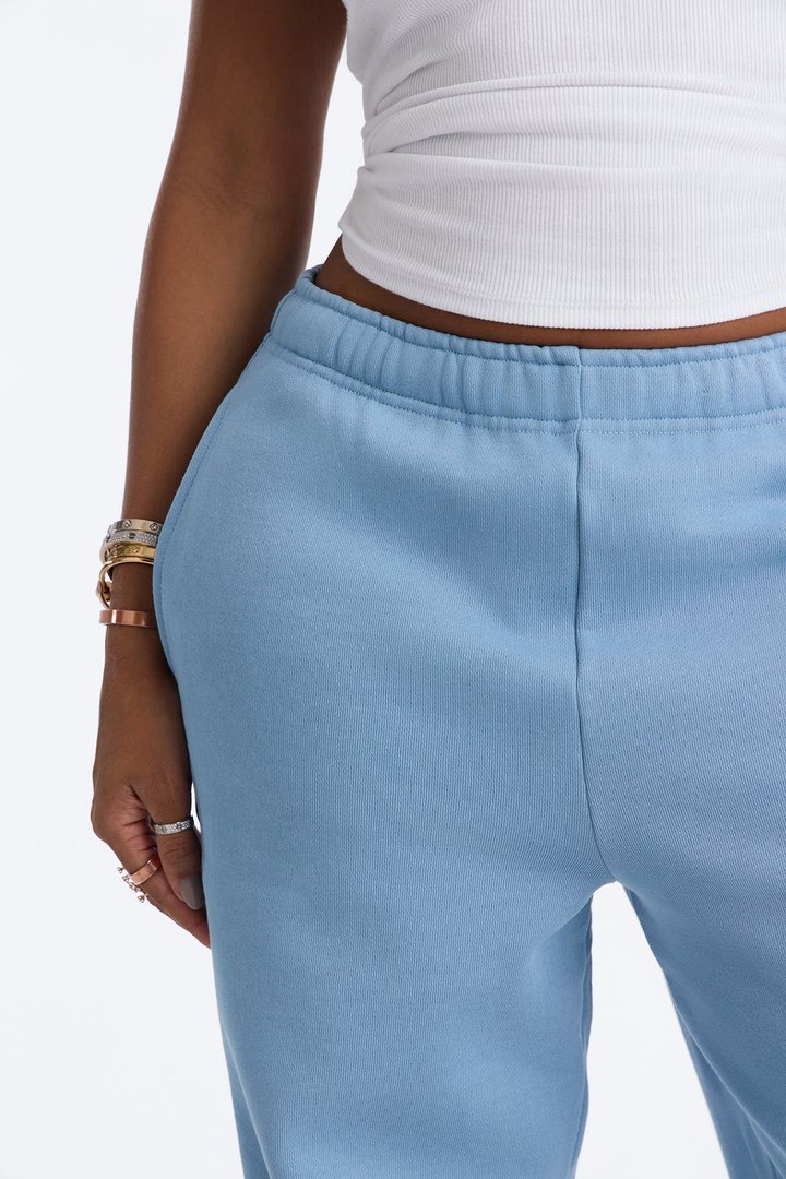 Libby Fleece Straight Leg Sweatpant - Slate Blue