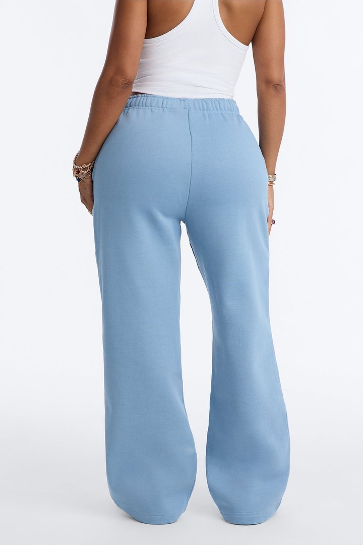 Libby Fleece Straight Leg Sweatpant - Slate Blue
