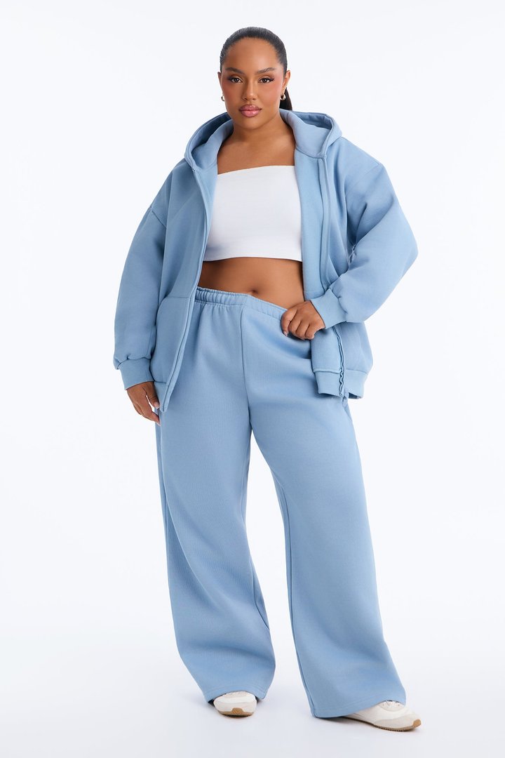 Libby Fleece Straight Leg Sweatpant - Slate Blue