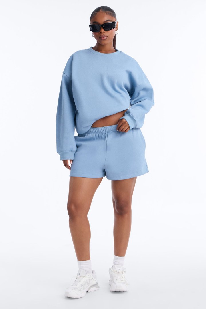 Libby Crew Neck Fleece Sweatshirt - Slate Blue