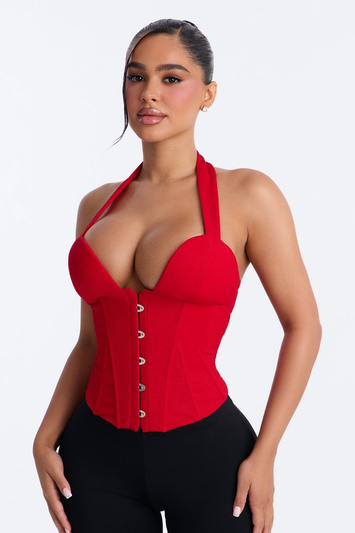 Hottest Lover Girl Sleeveless Corset Top - Red